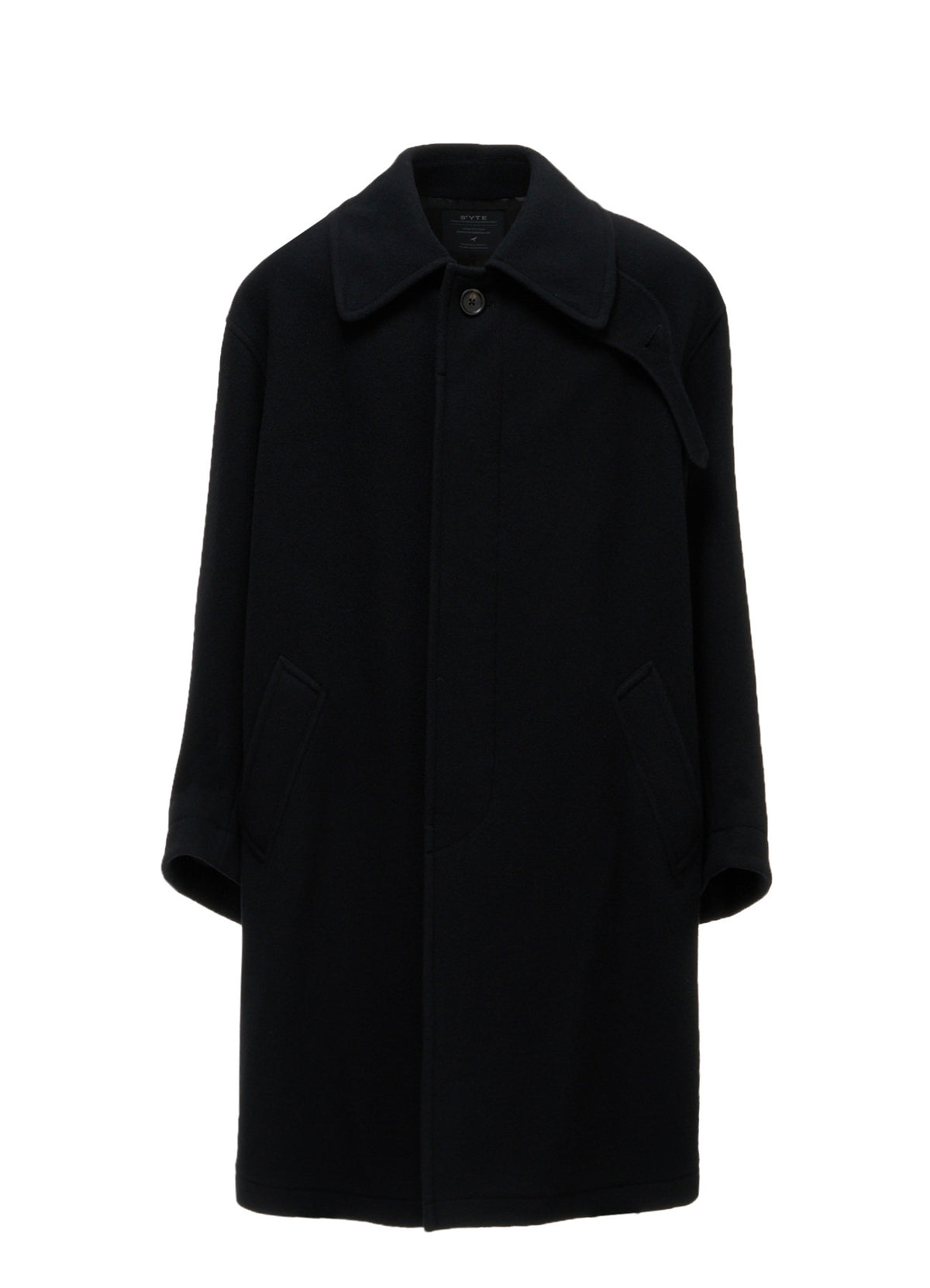 BRUSHED WOOL CONCEALED PLACKET COAT