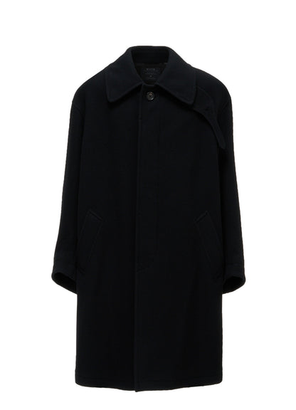 BRUSHED WOOL CONCEALED PLACKET COAT