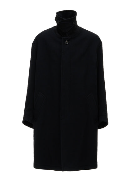 BRUSHED WOOL CONCEALED PLACKET COAT