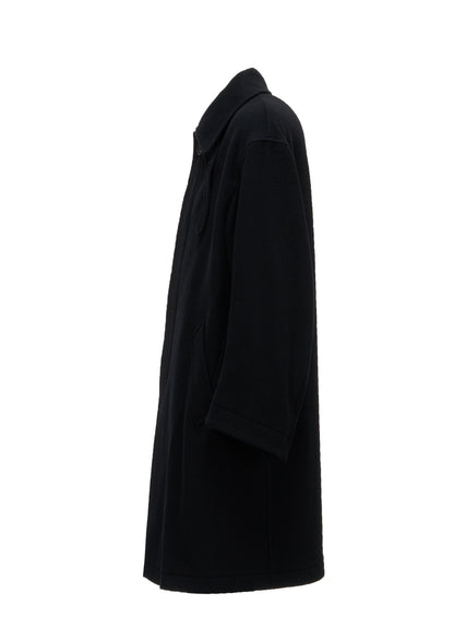 BRUSHED WOOL CONCEALED PLACKET COAT