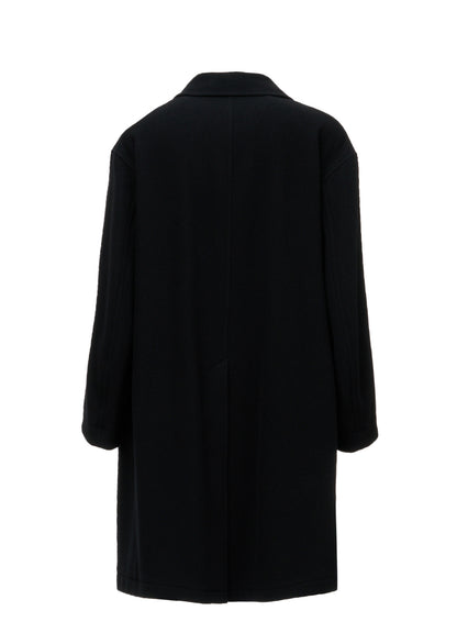 BRUSHED WOOL CONCEALED PLACKET COAT
