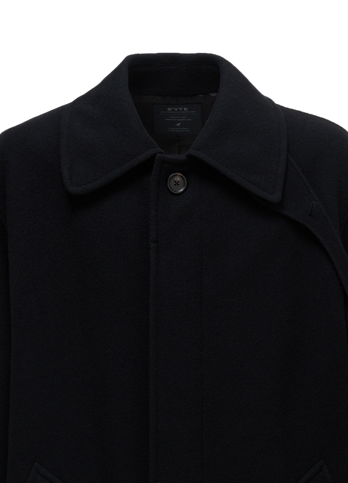 BRUSHED WOOL CONCEALED PLACKET COAT