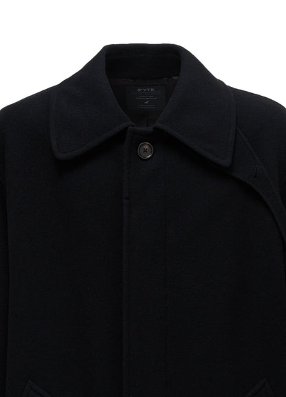 BRUSHED WOOL CONCEALED PLACKET COAT