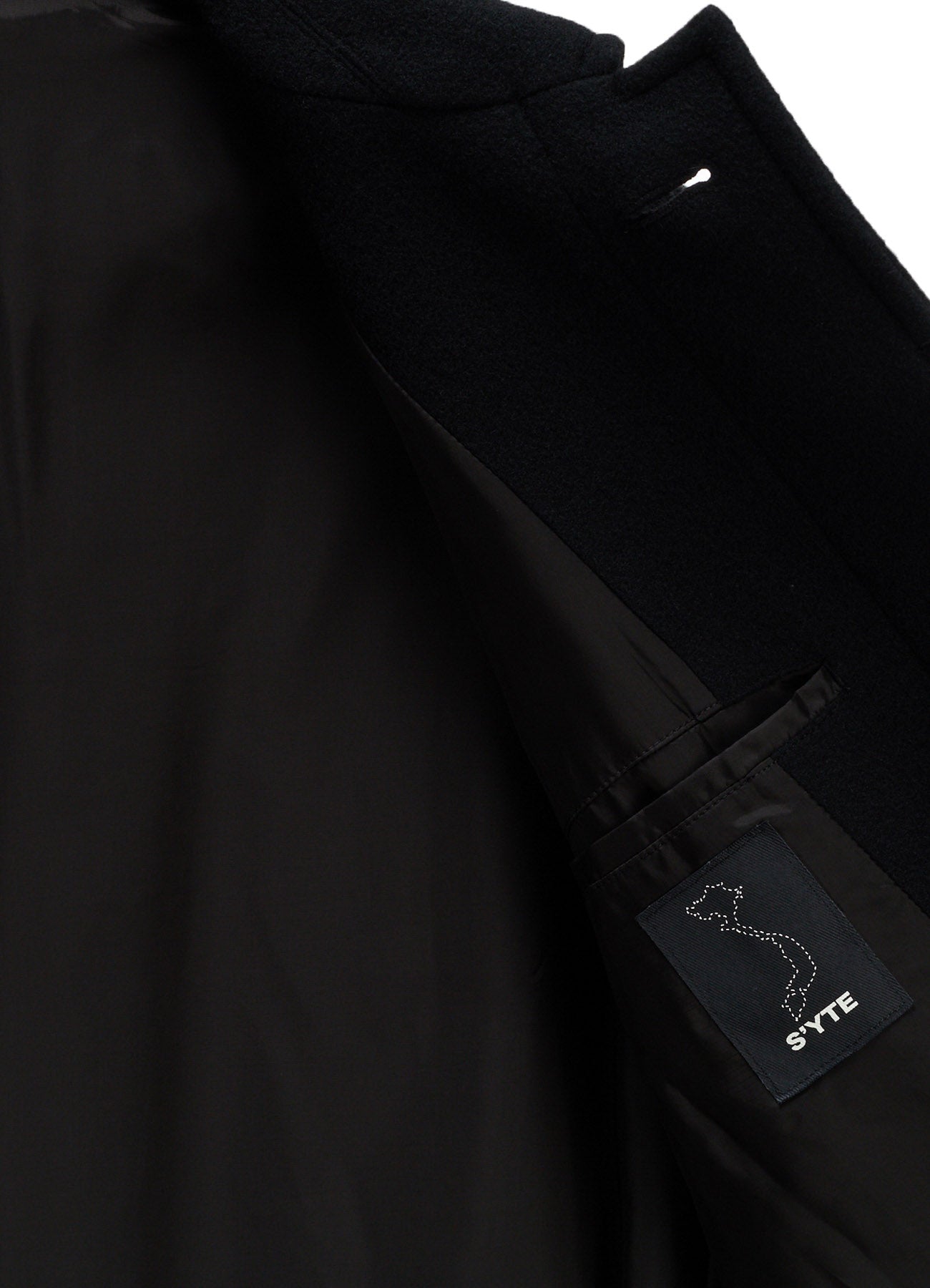 BRUSHED WOOL CONCEALED PLACKET COAT – THE SHOP YOHJI YAMAMOTO