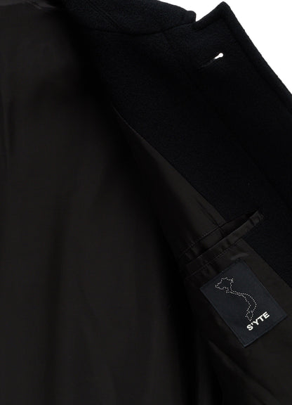 BRUSHED WOOL CONCEALED PLACKET COAT