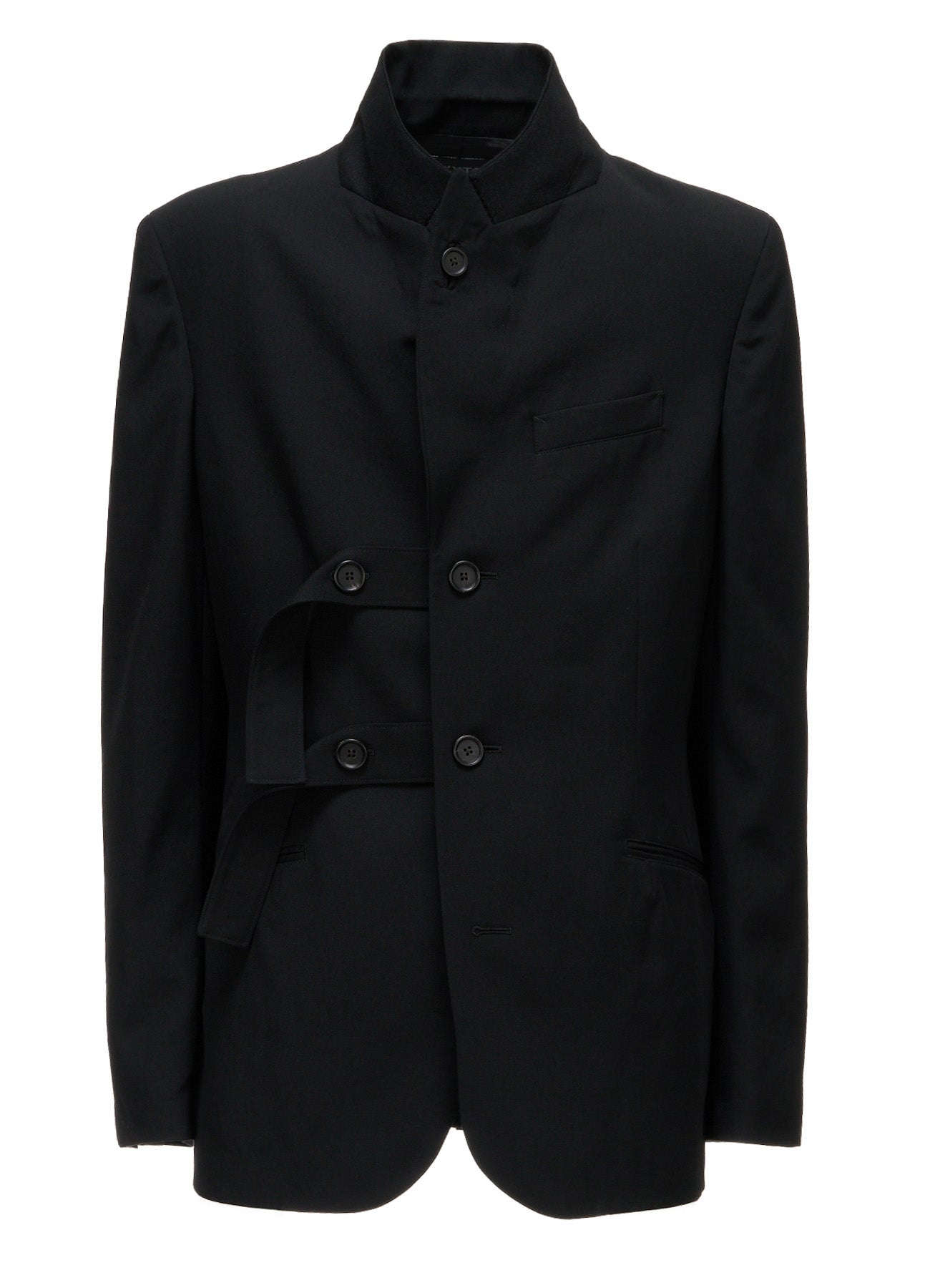 WASHER WOOL GABARDINE PEAK LAPEL BELTED JACKET – THE SHOP YOHJI