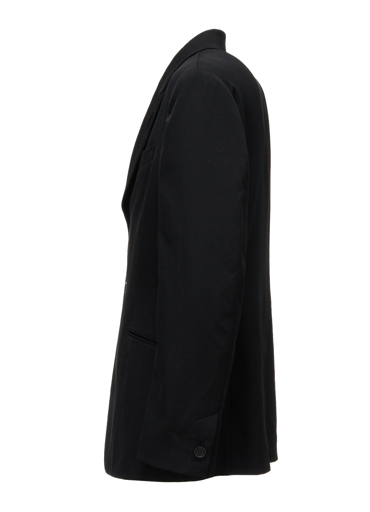 WASHER WOOL GABARDINE PEAK LAPEL BELTED JACKET