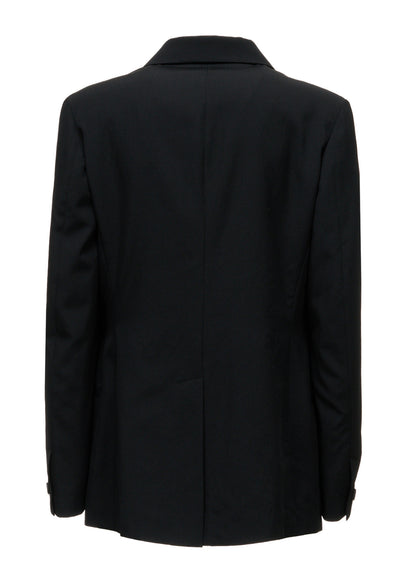 WASHER WOOL GABARDINE PEAK LAPEL BELTED JACKET