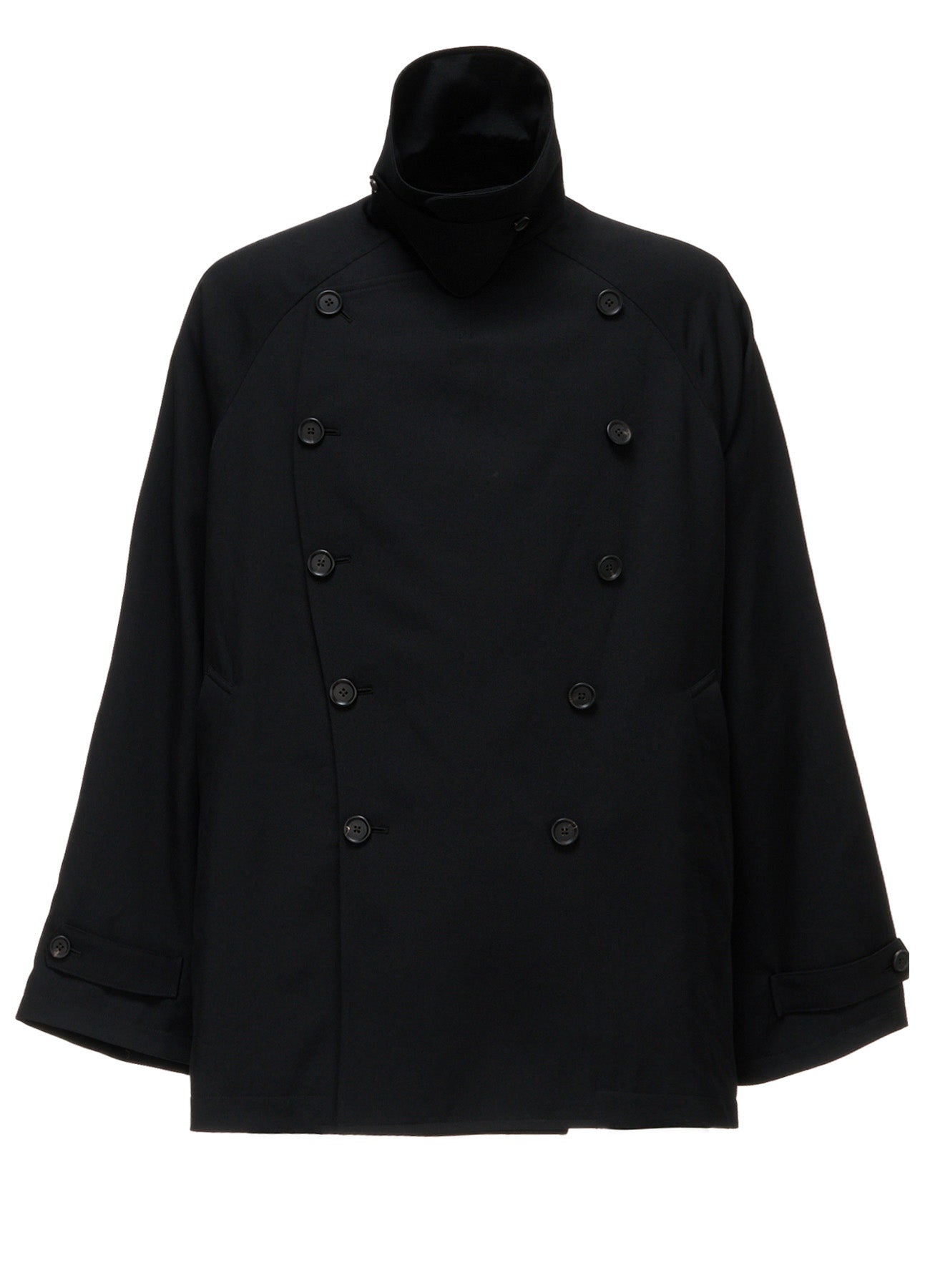 WASHER WOOL GABARDINE NAPOLEON DOUBLE-BREASTED JACKET – THE SHOP