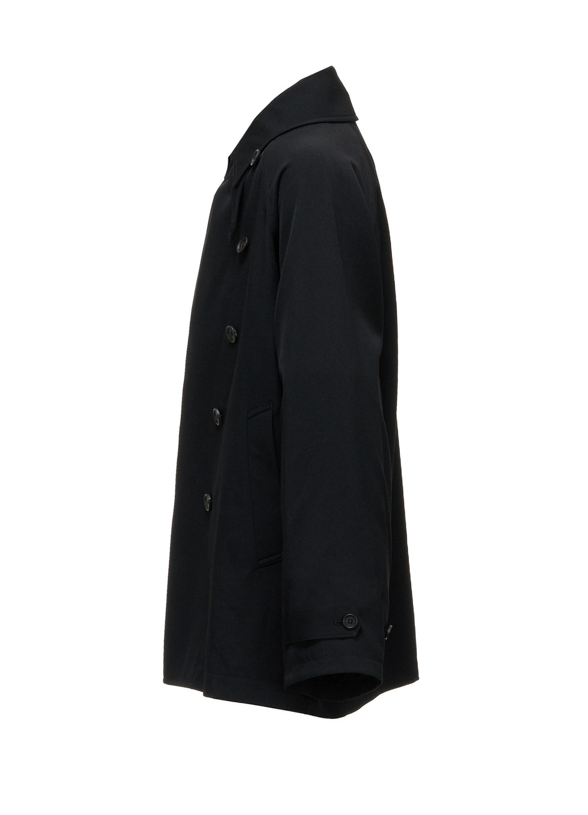 WASHER WOOL GABARDINE NAPOLEON DOUBLE-BREASTED JACKET