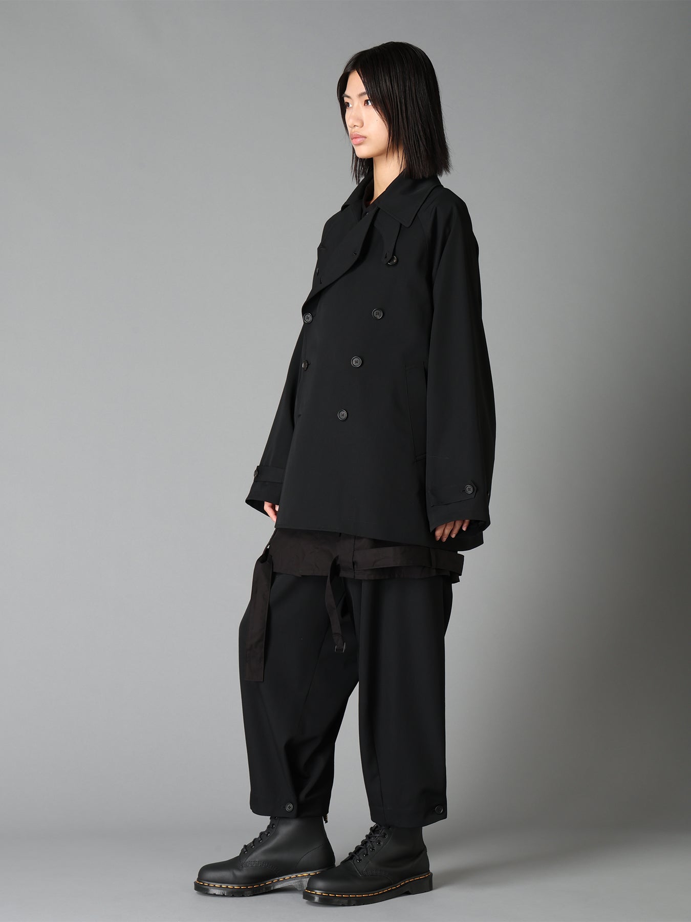 WASHER WOOL GABARDINE NAPOLEON DOUBLE-BREASTED JACKET – THE SHOP