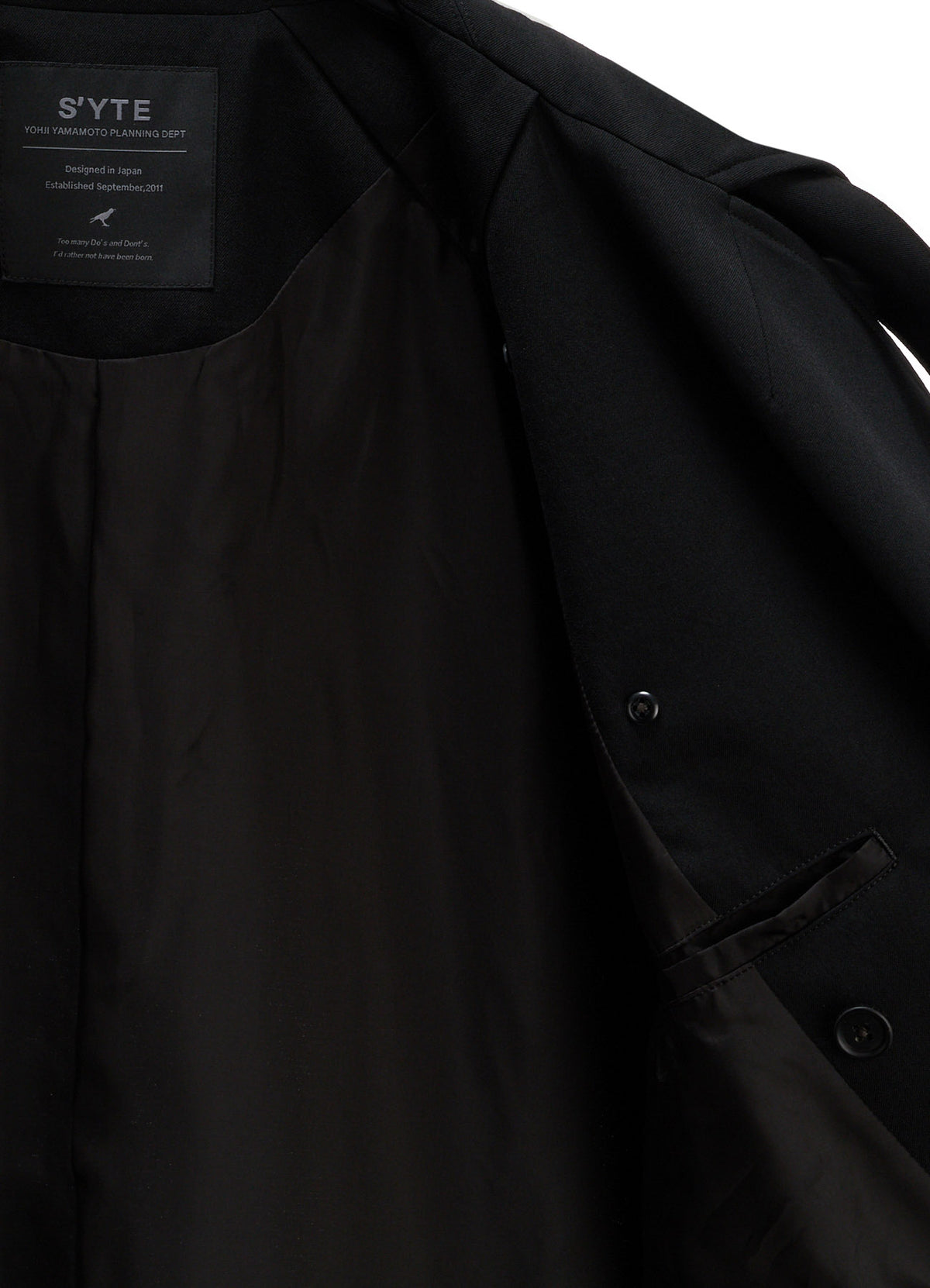 WASHER WOOL GABARDINE NAPOLEON DOUBLE-BREASTED JACKET