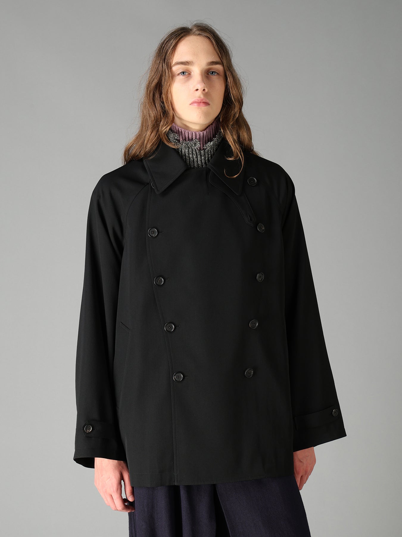 WASHER WOOL GABARDINE NAPOLEON DOUBLE-BREASTED JACKET – THE SHOP