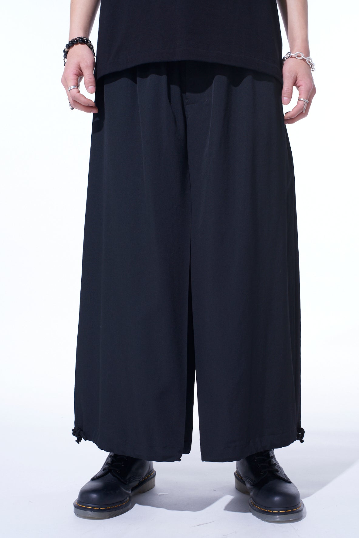 WASHER WOOL GABARDINE HAKAMA BALLOON PANTS