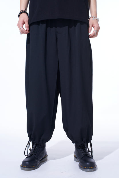 WASHER WOOL GABARDINE HAKAMA BALLOON PANTS