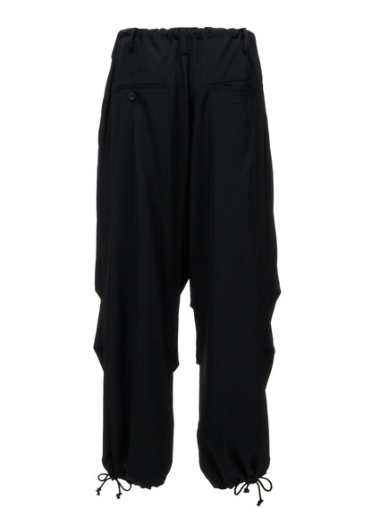 WASHER WOOL GABARDINE KNEE-TUCK PANTS