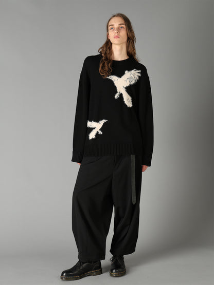 WASHER WOOL GABARDINE BUTTON HEM TAPERED PANTS