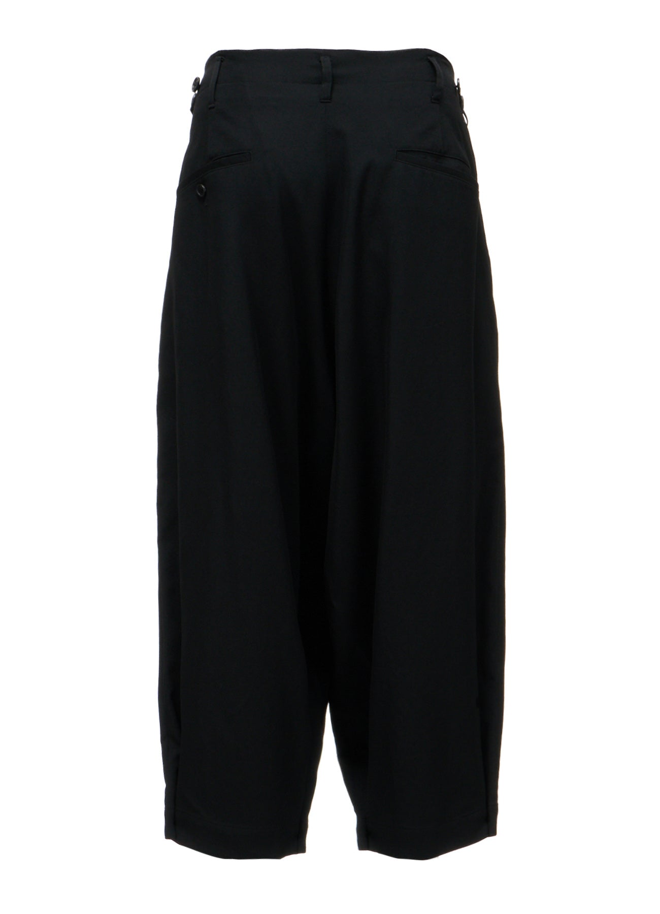 WASHER WOOL GABARDINE BUTTON HEM TAPERED PANTS