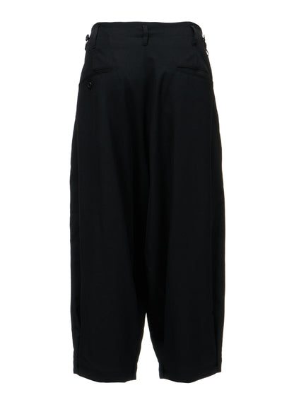 WASHER WOOL GABARDINE BUTTON HEM TAPERED PANTS