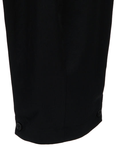 WASHER WOOL GABARDINE BUTTON HEM TAPERED PANTS