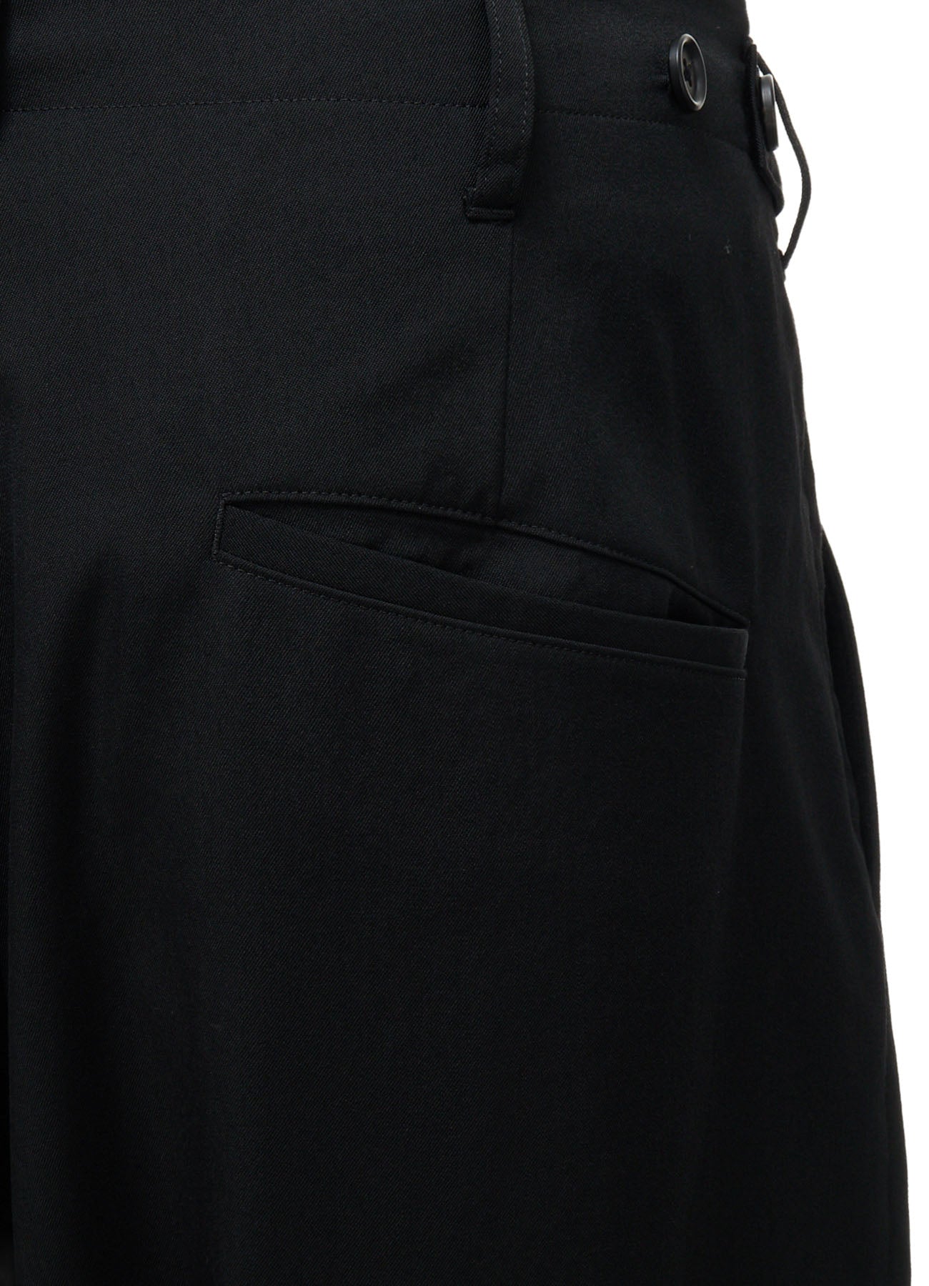 WASHER WOOL GABARDINE BUTTON HEM TAPERED PANTS