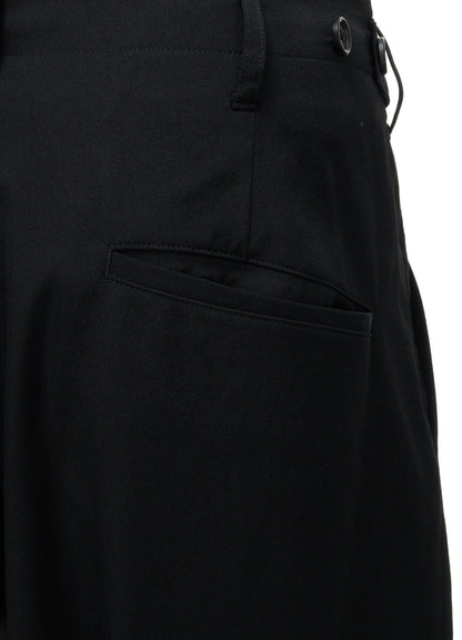 WASHER WOOL GABARDINE BUTTON HEM TAPERED PANTS