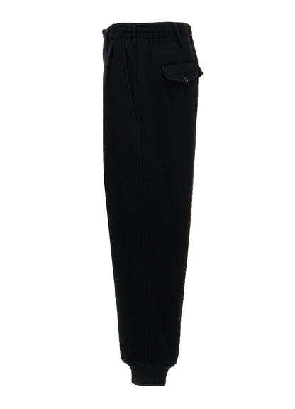 BRUSHED WOOL RIB HEM PANTS
