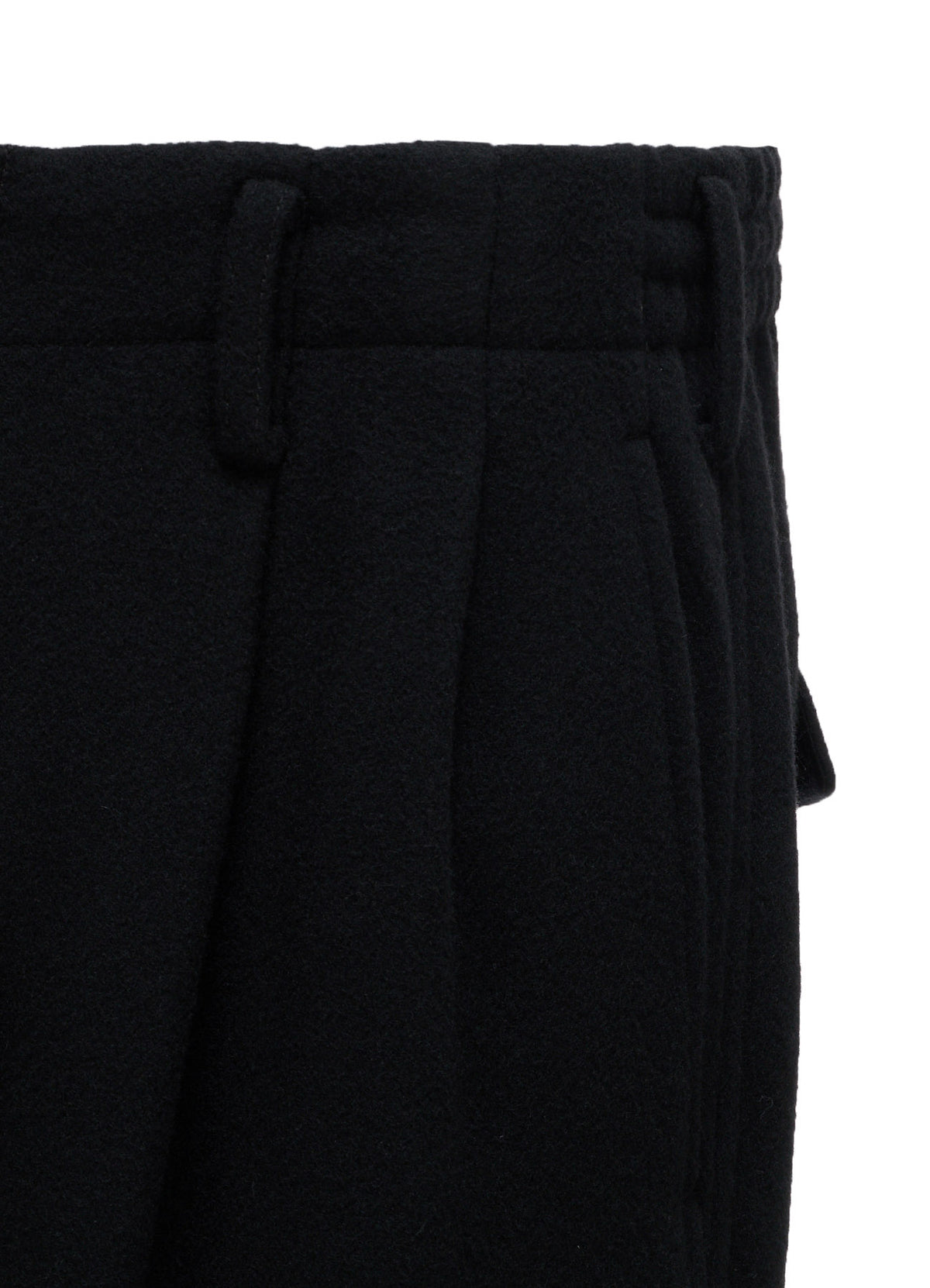 BRUSHED WOOL RIB HEM PANTS