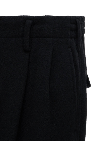 BRUSHED WOOL RIB HEM PANTS