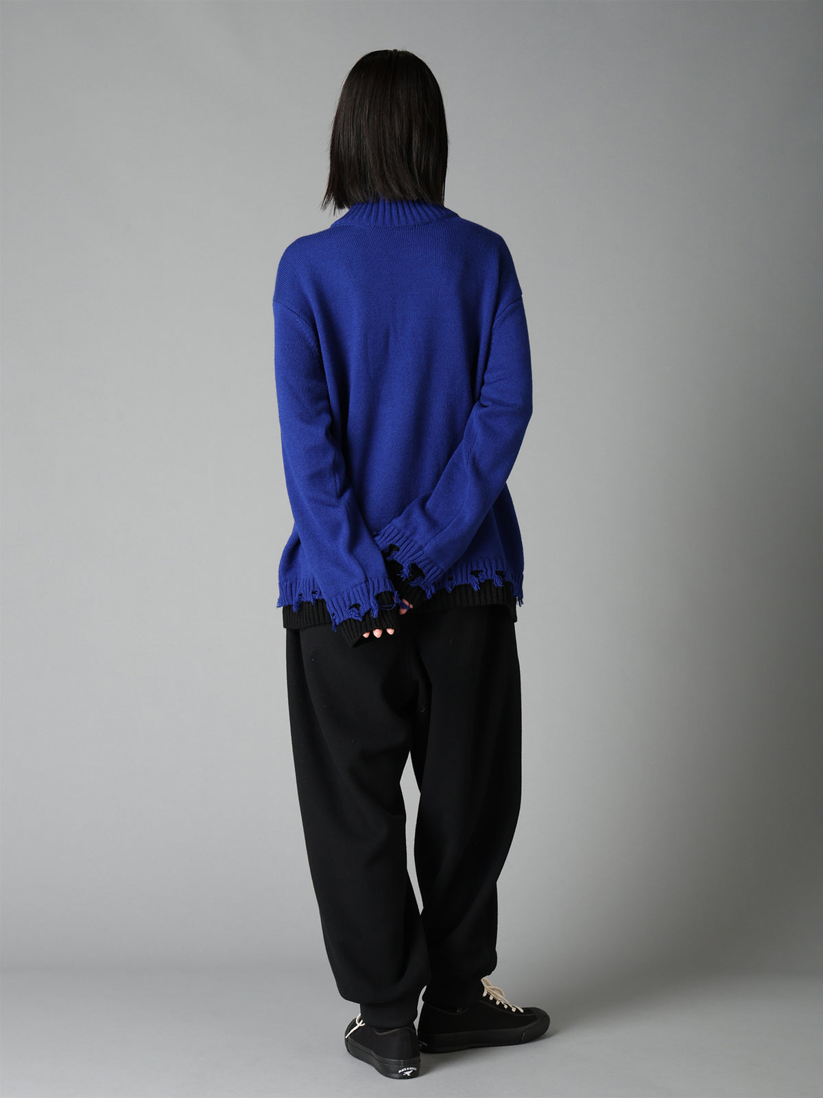 BRUSHED WOOL RIB HEM PANTS