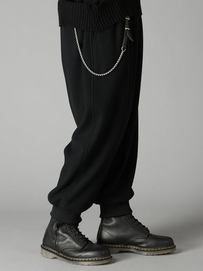 BRUSHED WOOL RIB HEM PANTS
