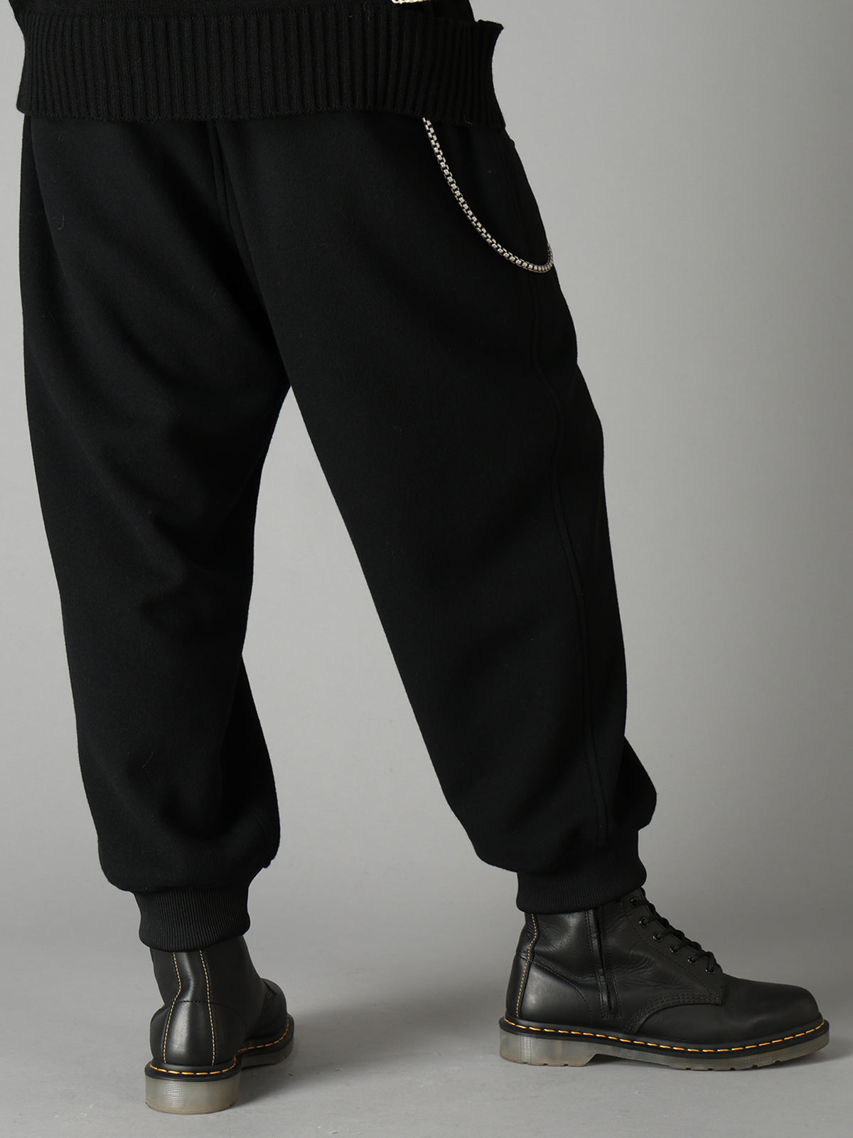 BRUSHED WOOL RIB HEM PANTS