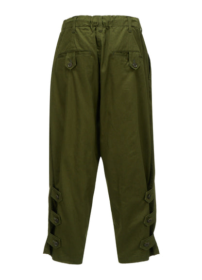 20/COTTON TWILL BELTED HEM DETAIL PANTS