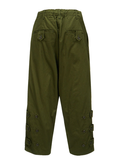 20/COTTON TWILL BELTED HEM DETAIL PANTS