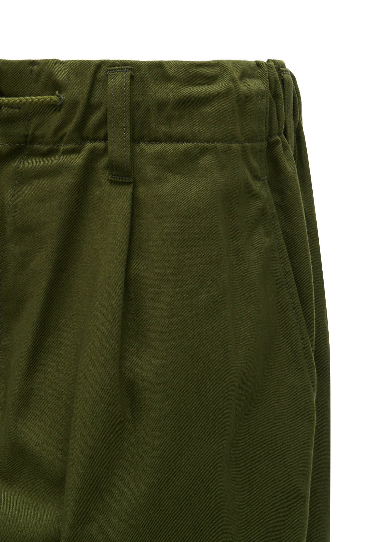 20/COTTON TWILL BELTED HEM DETAIL PANTS
