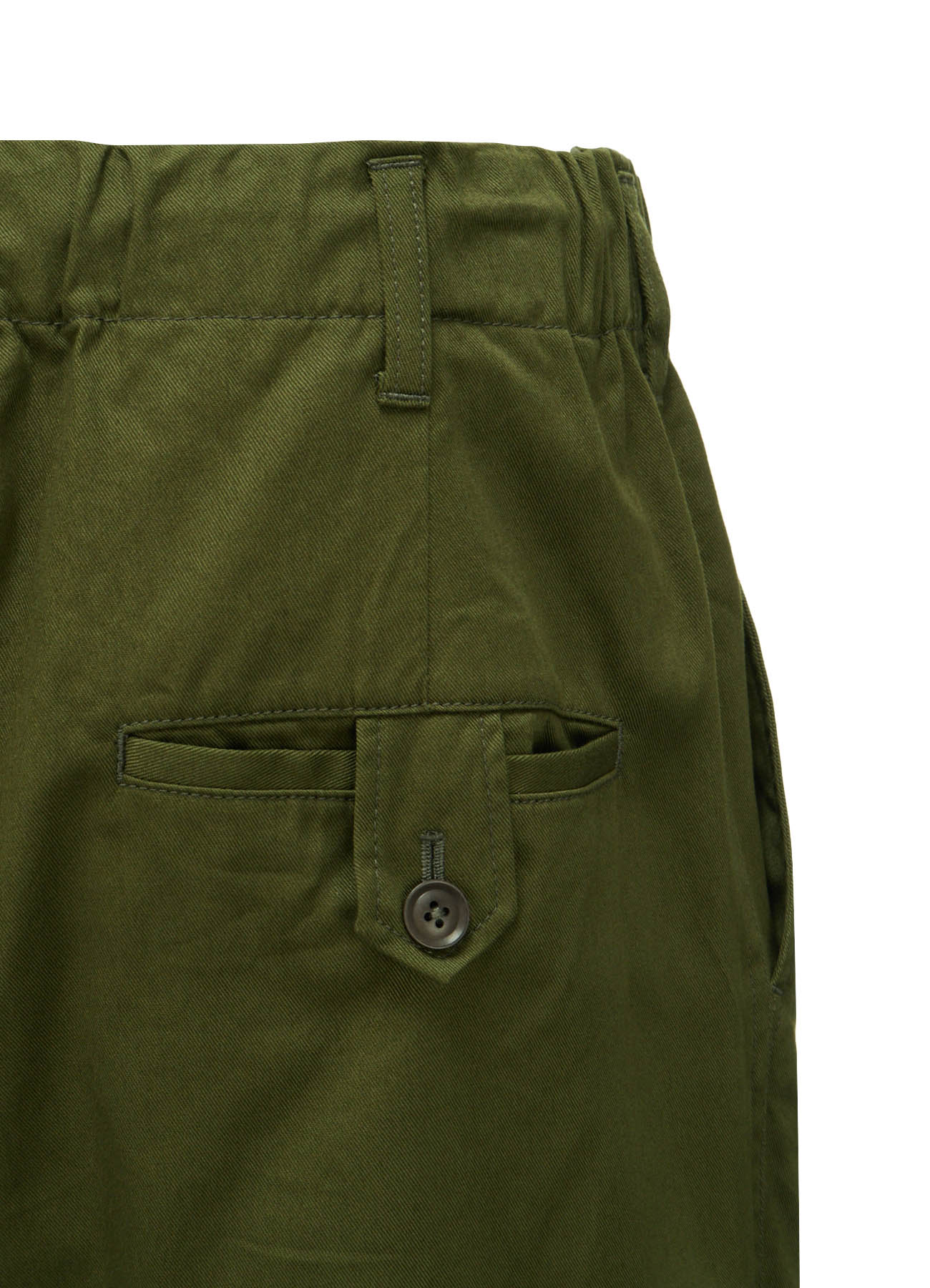 20/COTTON TWILL BELTED HEM DETAIL PANTS