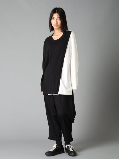 20/COTTON TWILL BELTED HEM DETAIL PANTS