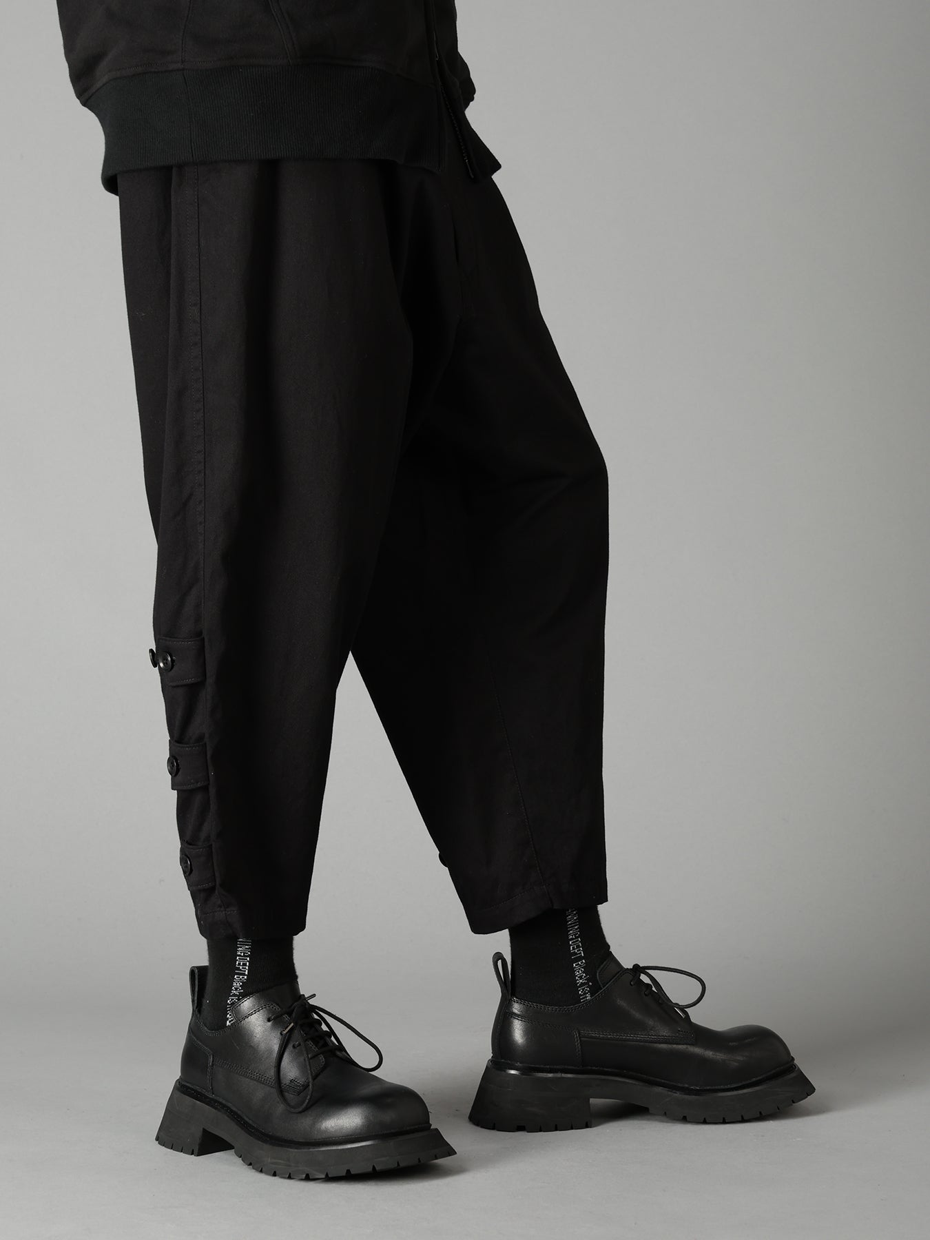 20/COTTON TWILL BELTED HEM DETAIL PANTS