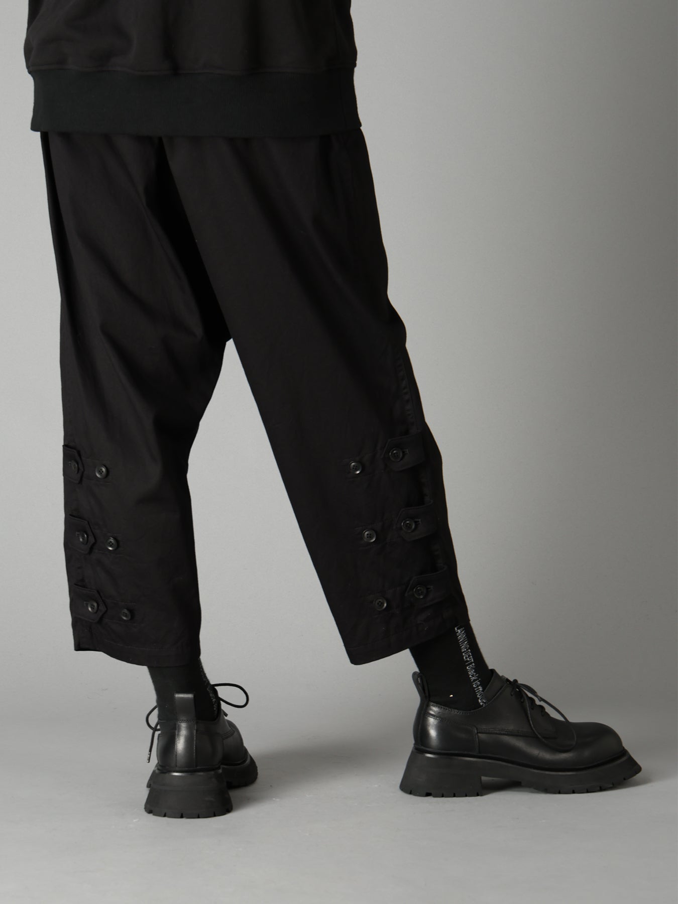 20/COTTON TWILL BELTED HEM DETAIL PANTS