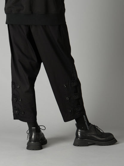 20/COTTON TWILL BELTED HEM DETAIL PANTS