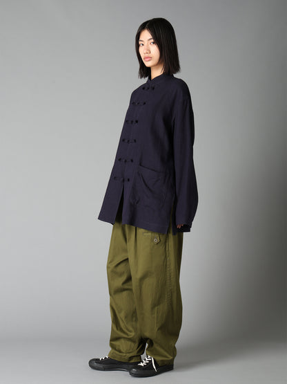 20/COTTON TWILL TAB DETAIL STRAIGHT PANTS