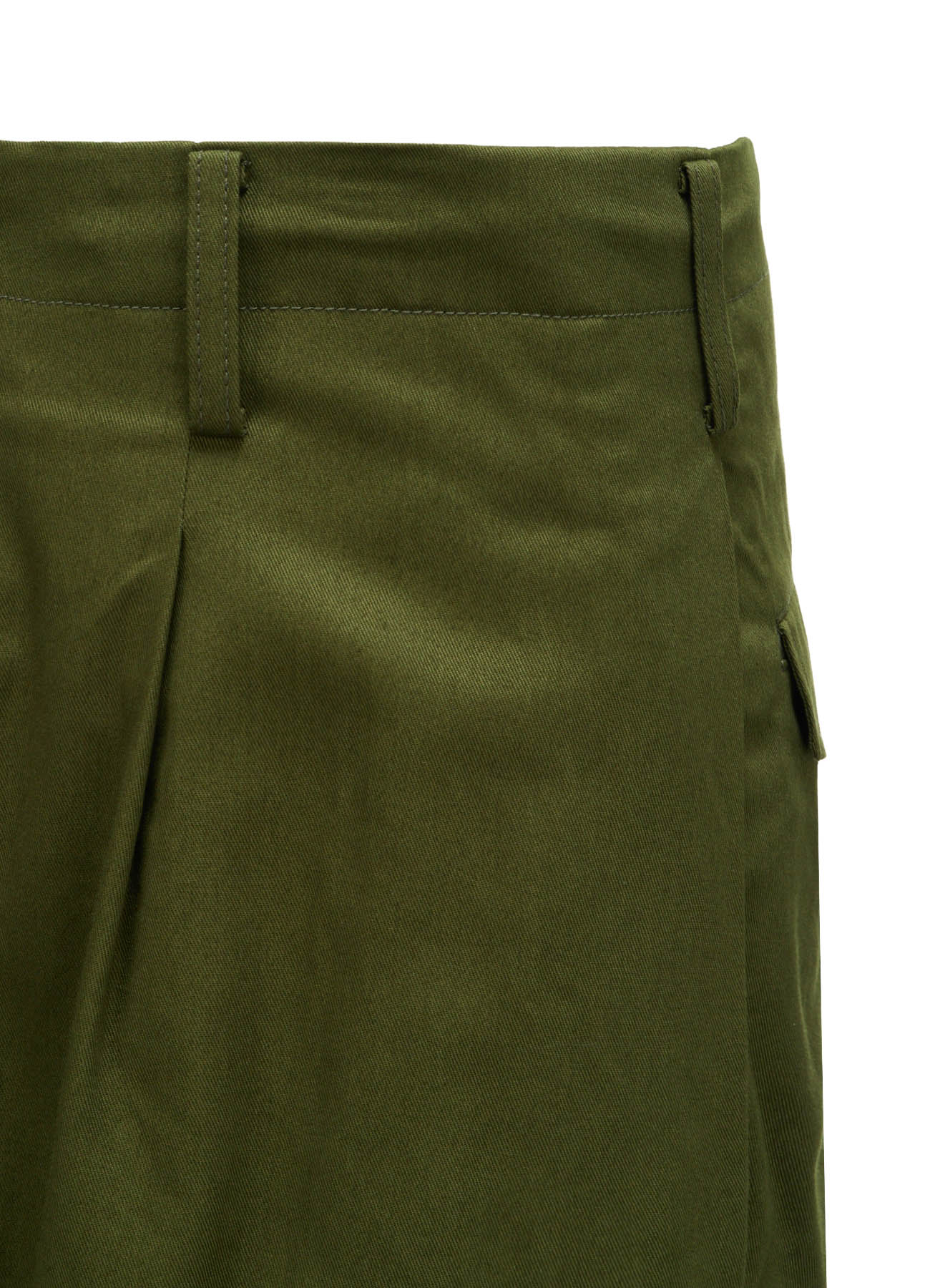 20/COTTON TWILL TAB DETAIL STRAIGHT PANTS