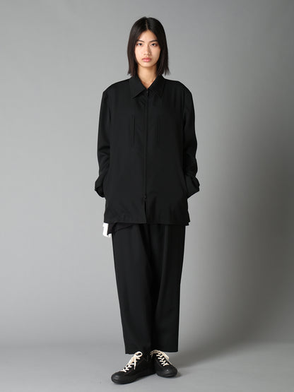 WASHER WOOL GABARDINE ZIP-UP BLOUSON