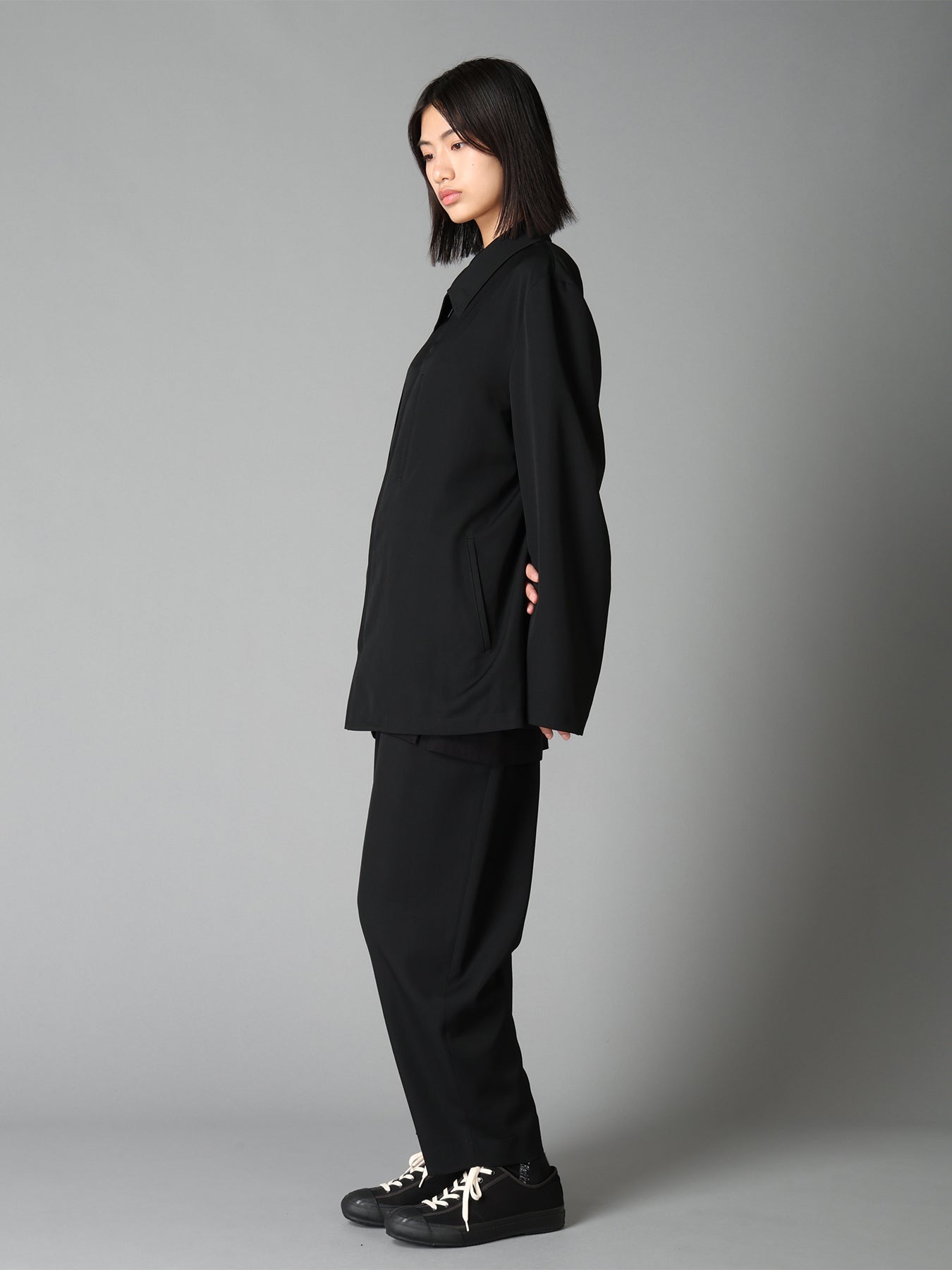 WASHER WOOL GABARDINE ZIP-UP BLOUSON