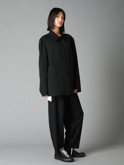 WASHER WOOL GABARDINE ZIP-UP BLOUSON