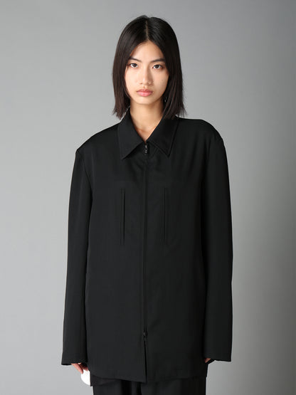 WASHER WOOL GABARDINE ZIP-UP BLOUSON