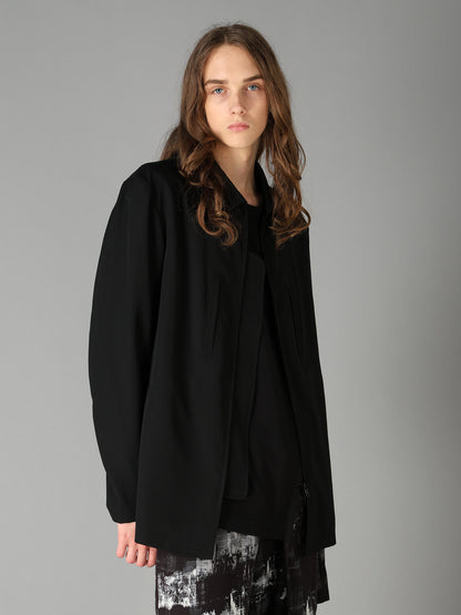 WASHER WOOL GABARDINE ZIP-UP BLOUSON