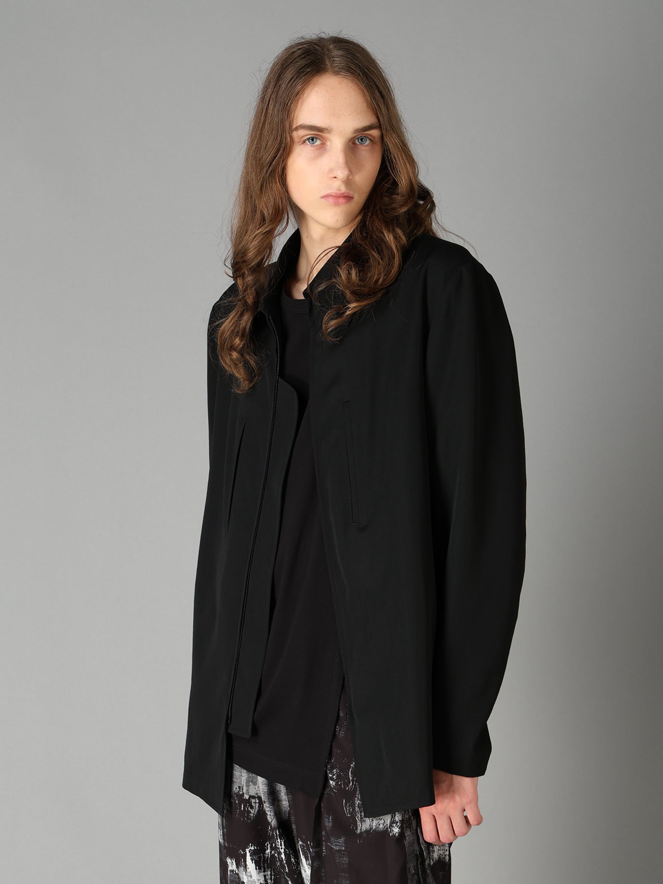 WASHER WOOL GABARDINE ZIP-UP BLOUSON