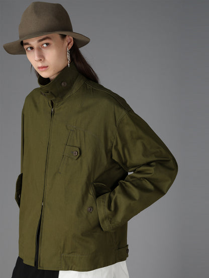 20/COTTON TWILL TAB DETAIL BLOUSON