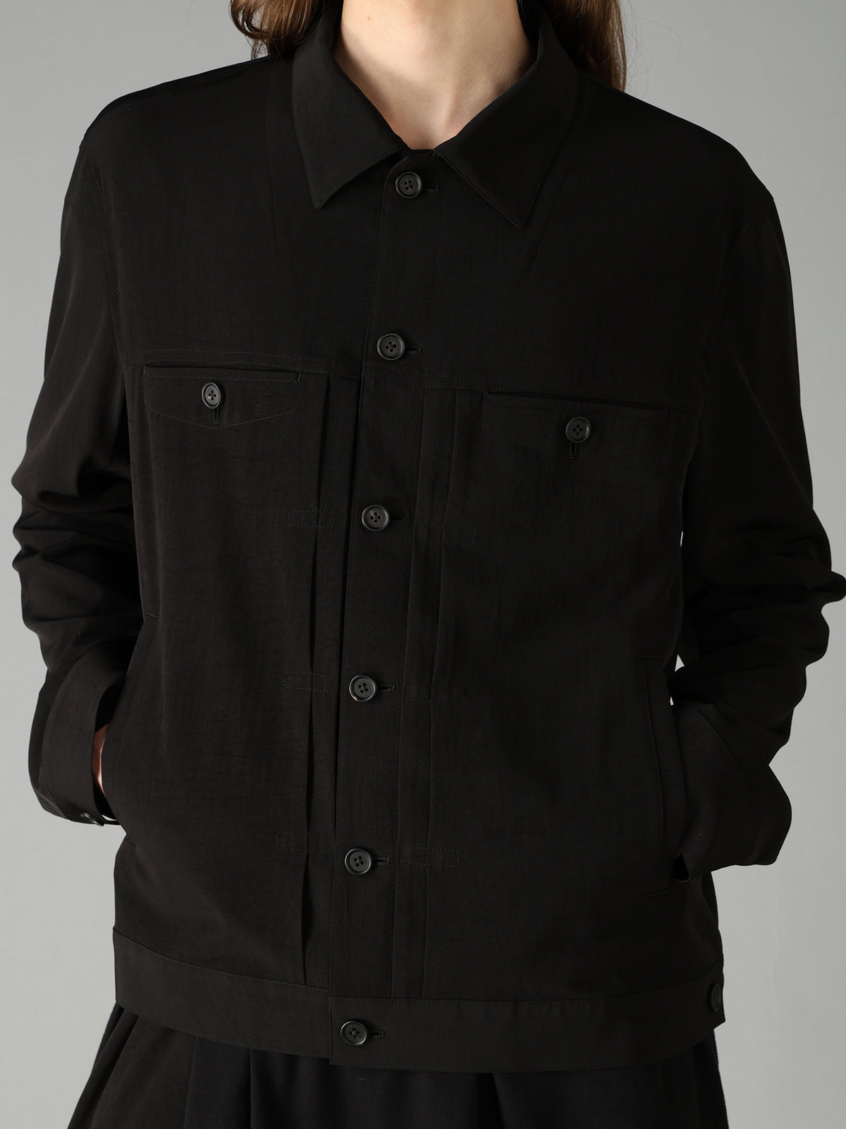 CREPE de CHINE TRUCKER JACKET